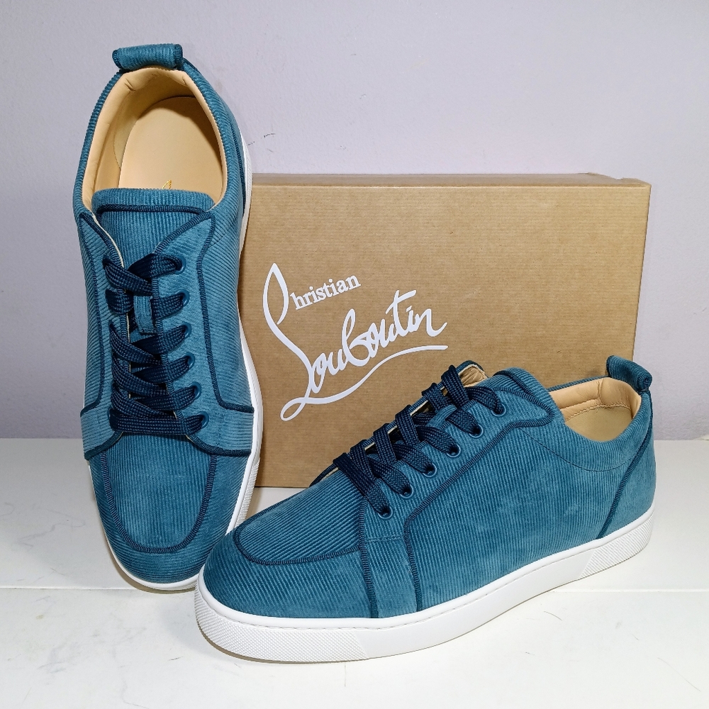 NEW CHRISTIAN LOUBOUTIN RANTULOW ORLATO FLAT BLUE SZ 42 / 9 - Picture 7 of 16